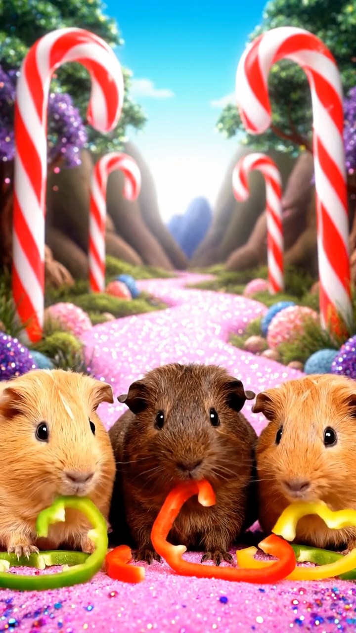 866. Photorealistic scene of 1 smooth-haired Teddy guinea pig with Cream fur, drinking from a clear stream, on a forested slope with pine needles and moss, under dappled sunlight, capturing a serene, lifelike moment of natural hydration.