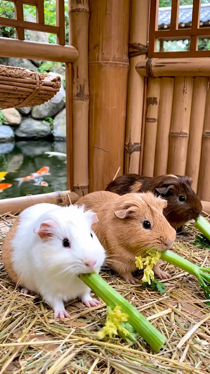 869. Detailed photo of 4 smooth-haired American guinea pigs with White, Orange, Black, and Brown fur, dressed as doctors in tiny white coats, consulting charts in a guinea pig hospital with miniature beds and medical charts, under bright lights, creating a vivid, lifelike medical scene.