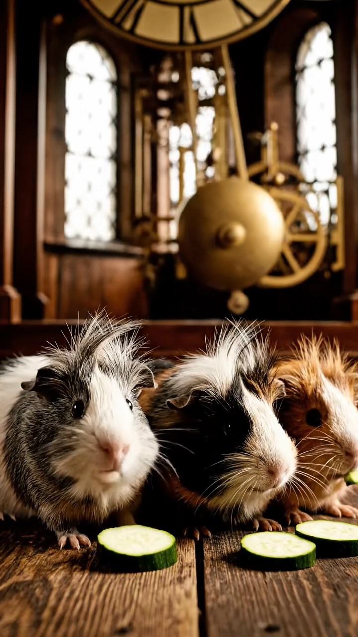 873. Detailed photo of 3 smooth-haired American guinea pigs with Gray, Cream, and Brown fur, burrowing like rabbits in a sandy dune with sparse grass and distant cacti, under a golden sunset, creating a vivid, realistic desert scene.