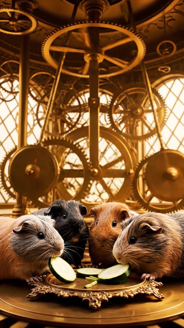 873. Detailed photo of 3 smooth-haired American guinea pigs with Gray, Cream, and Brown fur, burrowing like rabbits in a sandy dune with sparse grass and distant cacti, under a golden sunset, creating a vivid, realistic desert scene.