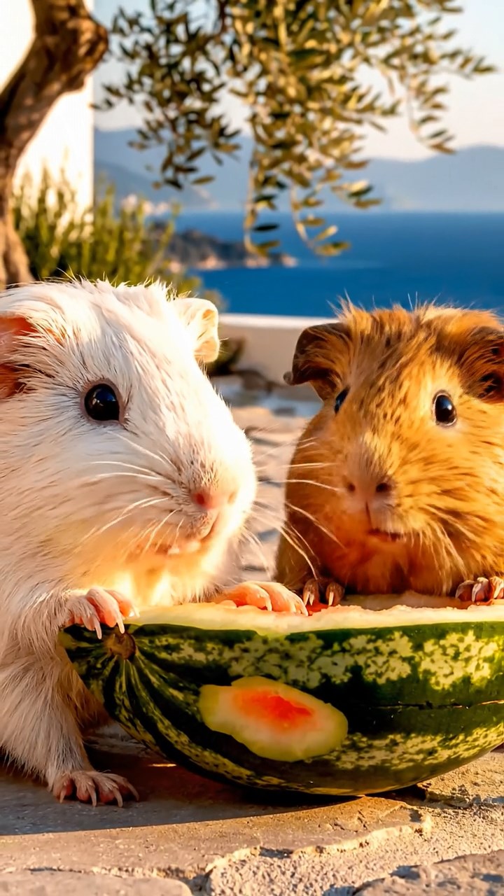 874. Photorealistic scene of 4 smooth-haired Teddy guinea pigs with Fawn, Chocolate, Cinnamon, and Sable fur, dressed as librarians in tiny glasses, cataloging miniature books in a guinea pig library with hay shelves and soft lamplight, capturing a realistic, cozy moment.