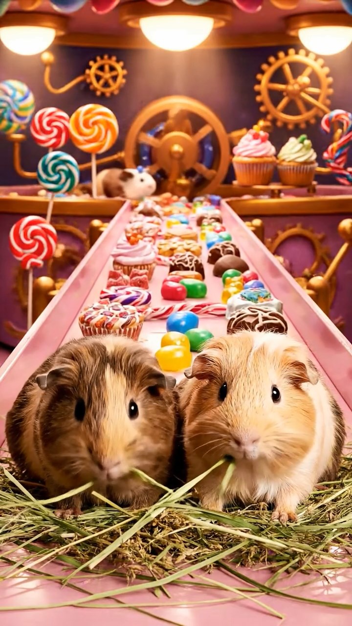 878. Photorealistic scene of 3 smooth-haired Teddy guinea pigs with Chocolate, Cinnamon, and Gray fur, climbing small rocks in a forested glade with soft moss and scattered leaves, under dappled sunlight, enhancing the authentic, adventurous atmosphere.