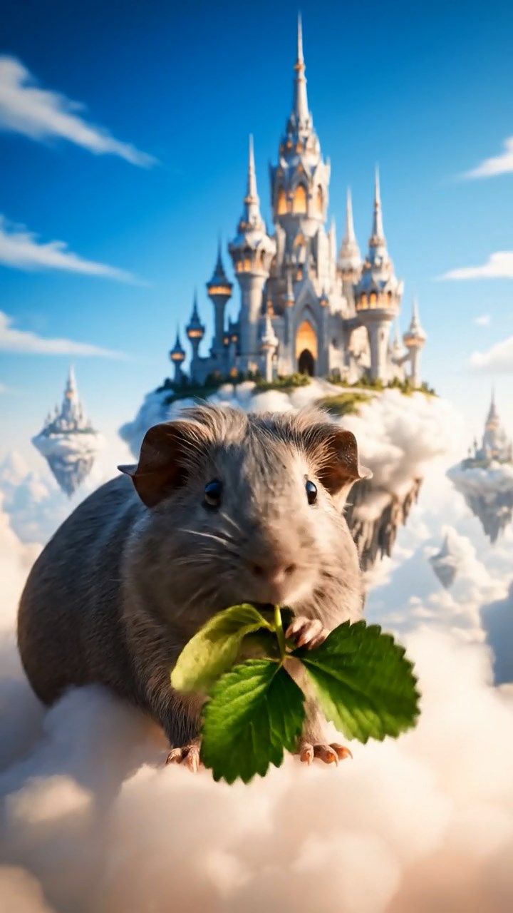 881. Detailed photo of 1 smooth-haired American guinea pig with White fur, munching on fresh apples, in a vibrant lavender garden with rows of purple blooms swaying in the breeze, under soft sunlight, creating a realistic, fragrant pastoral scene.