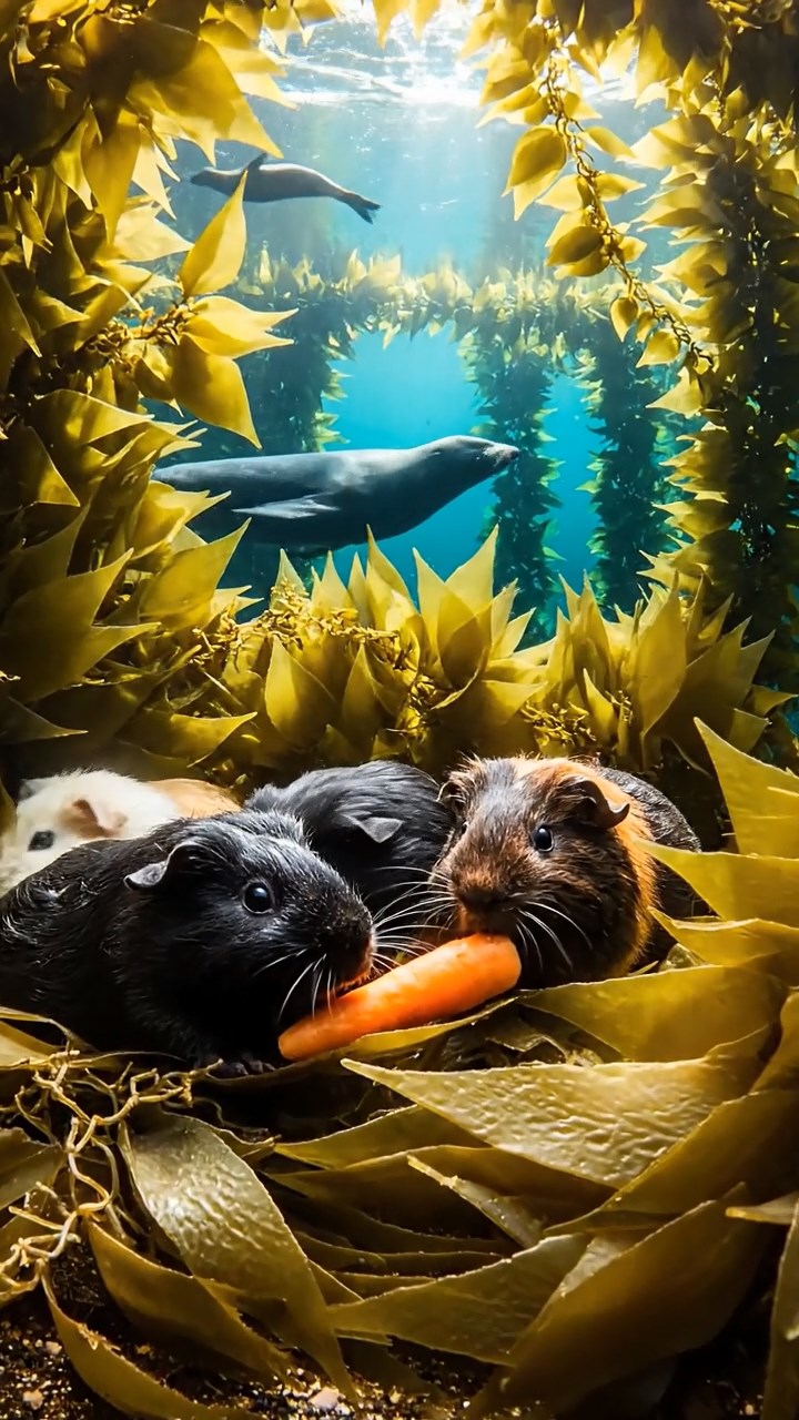 882. Photorealistic scene of 2 smooth-haired Teddy guinea pigs with Orange and Black fur, dressed as engineers in tiny helmets, building a miniature windmill in a guinea pig workshop with hay beams and tools, under bright daylight, enhancing the lifelike, industrious atmosphere.