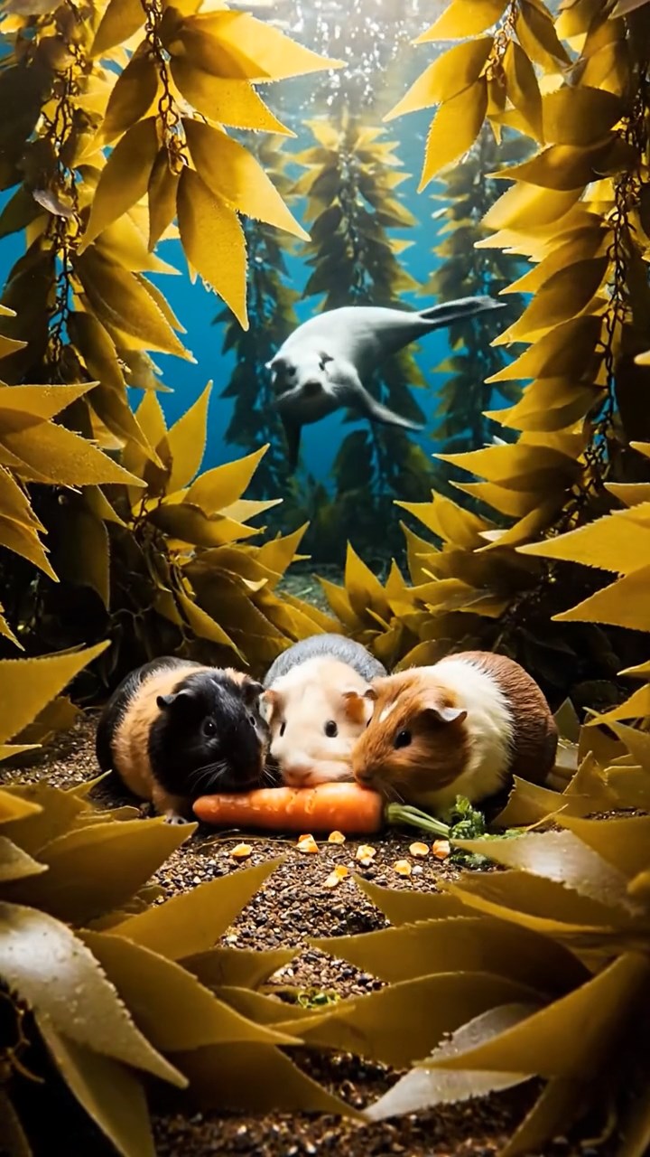 882. Photorealistic scene of 2 smooth-haired Teddy guinea pigs with Orange and Black fur, dressed as engineers in tiny helmets, building a miniature windmill in a guinea pig workshop with hay beams and tools, under bright daylight, enhancing the lifelike, industrious atmosphere.