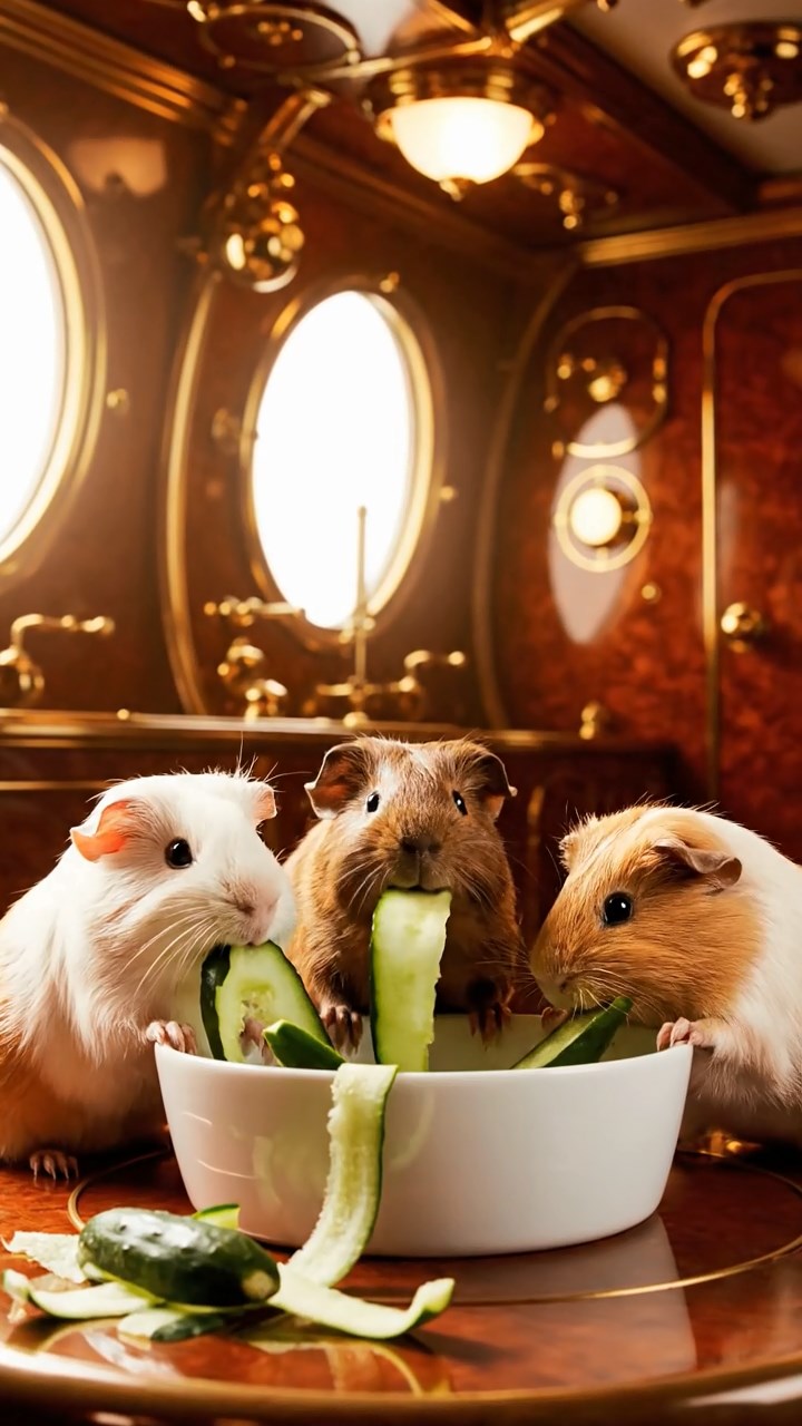 889. Detailed photo of 4 smooth-haired American guinea pigs with White, Orange, Black, and Brown fur, dressed as doctors in tiny white coats, consulting charts in a guinea pig hospital with miniature beds and medical charts, under bright lights, creating a vivid, lifelike medical scene.