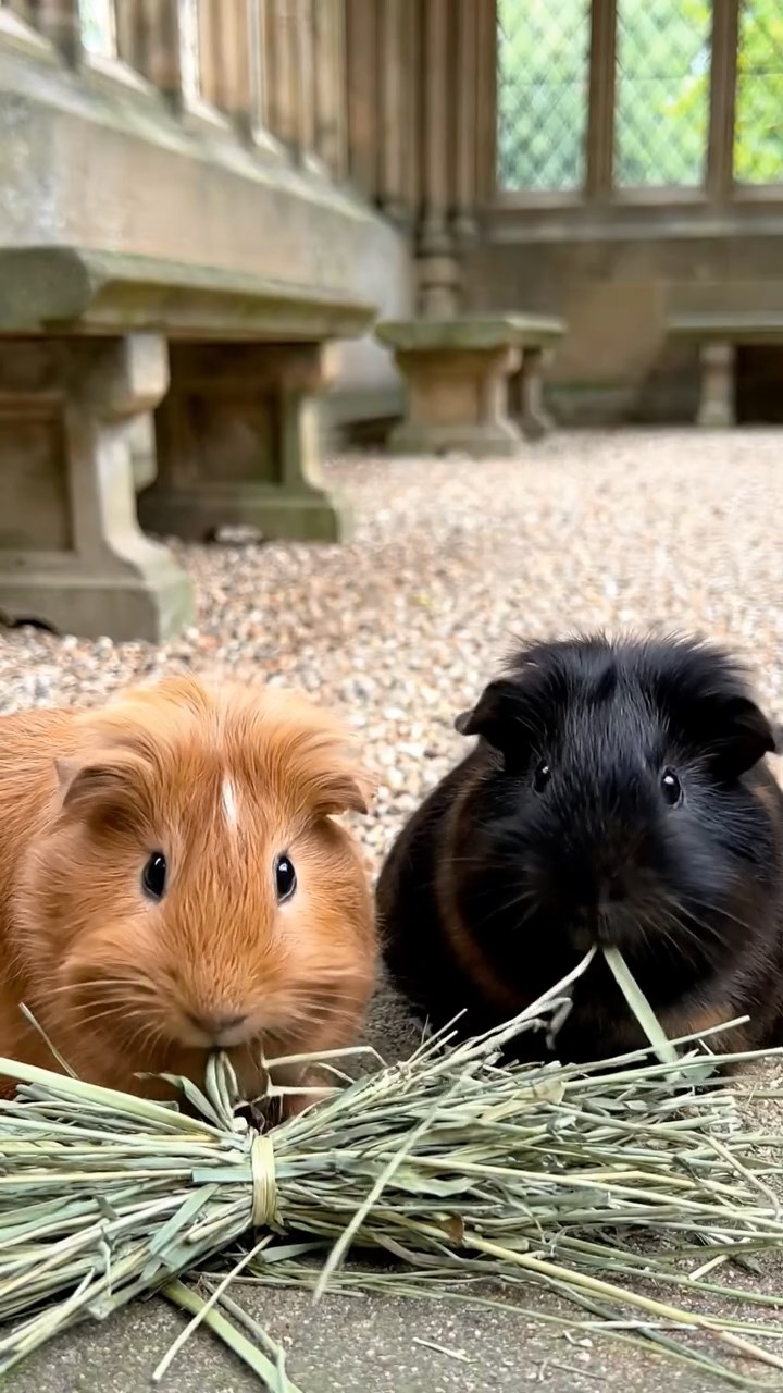 890. Photorealistic scene of 5 smooth-haired Teddy guinea pigs with Cream, Fawn, Sable, Gray, and Cinnamon fur, play-fighting in a grassy clearing with soft moss and scattered twigs, under gentle morning light, capturing a realistic, playful woodland moment.
