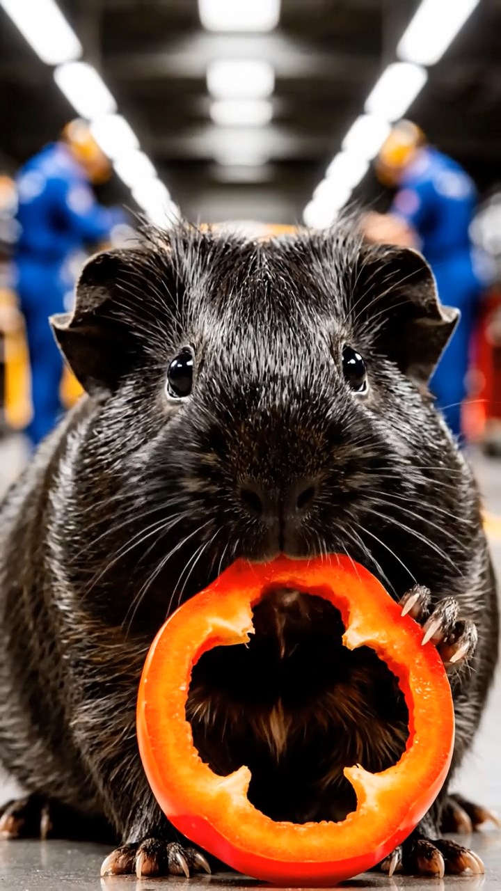 893. Detailed photo of 3 smooth-haired American guinea pigs with Gray, Cream, and Brown fur, burrowing like rabbits in a sandy dune with sparse grass and distant cacti, under a golden sunset, creating a vivid, realistic desert scene.