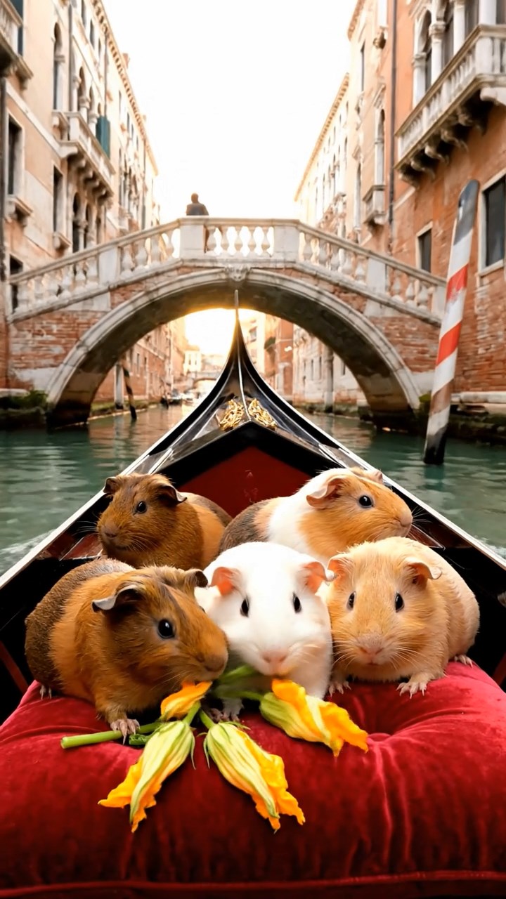 893. Detailed photo of 3 smooth-haired American guinea pigs with Gray, Cream, and Brown fur, burrowing like rabbits in a sandy dune with sparse grass and distant cacti, under a golden sunset, creating a vivid, realistic desert scene.