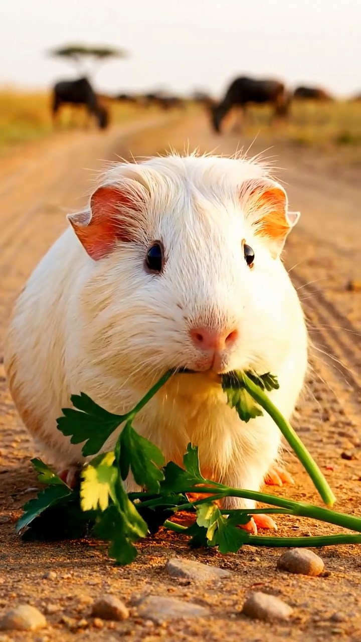 898. Photorealistic scene of 3 smooth-haired Teddy guinea pigs with Chocolate, Cinnamon, and Gray fur, climbing small rocks in a forested glade with soft moss and scattered leaves, under dappled sunlight, enhancing the authentic, adventurous atmosphere.