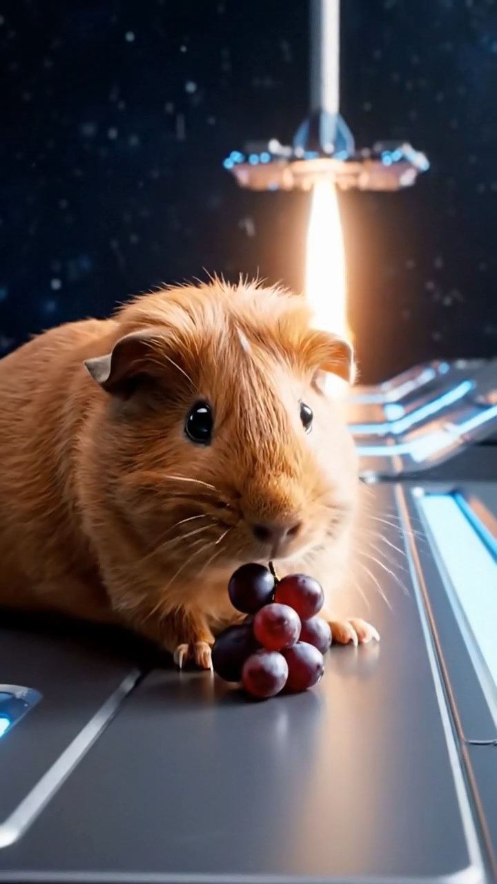 911. Highly detailed view of 1 smooth-haired Himalayan guinea pig with White fur, chewing on fresh broccoli, biting off small florets with careful nibbles, in a vibrant vegetable garden with rows of carrots and lettuce, under bright sunlight, creating a realistic, colorful rural scene of peaceful foraging.