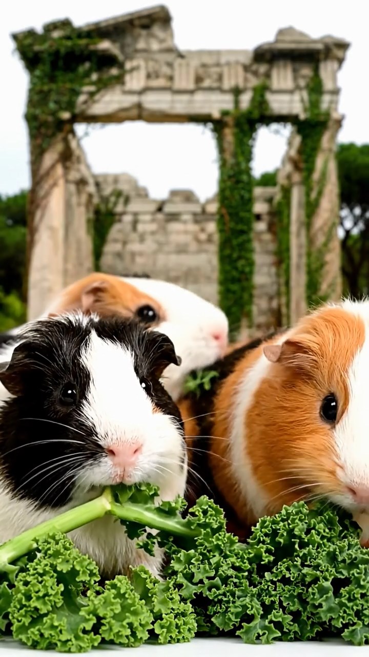 912. Realistic scene of 2 smooth-haired Californian guinea pigs with Orange and Black fur, dressed as tailors in tiny vests, threading needles and sewing miniature scarves with precise stitches, in a guinea pig atelier with colorful fabrics and hay mannequins, under warm lamplight, enhancing the lifelike, creative atmosphere.