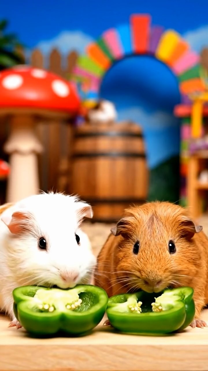 914. Photorealistic scene of 4 smooth-haired Teddy guinea pigs with Fawn, Chocolate, Cinnamon, and Sable fur, dressed as scientists in tiny lab coats, pipetting liquids into miniature beakers with steady paws, in a guinea pig laboratory with hay benches, under bright lights, capturing a realistic, intellectual moment.