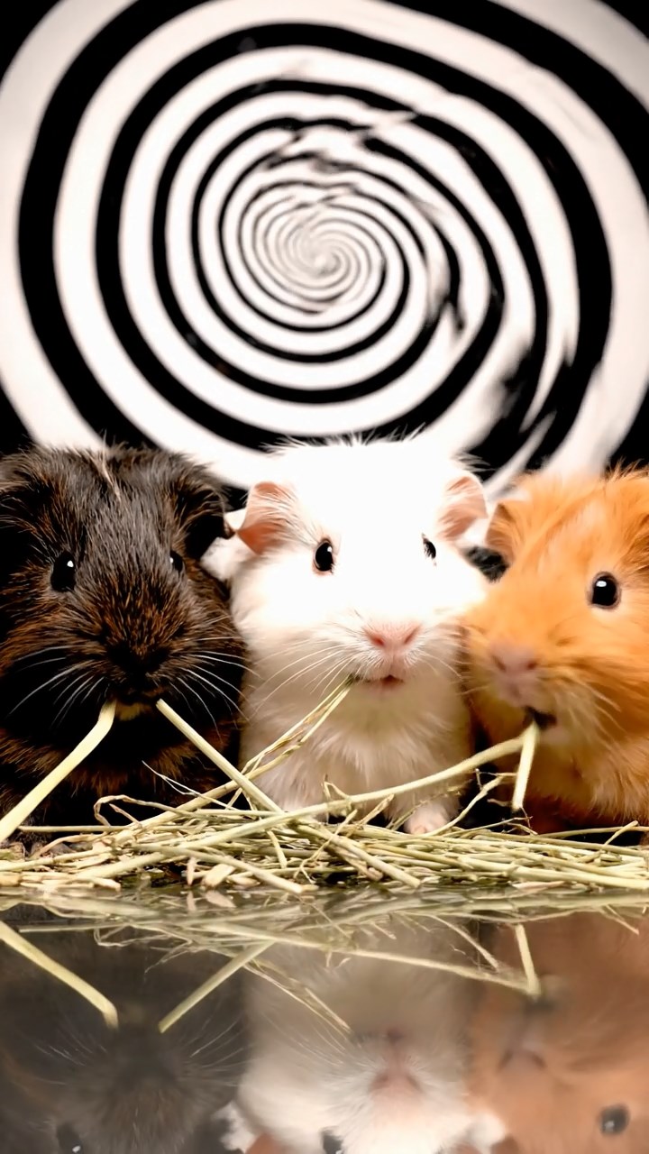 921. Detailed photo of 1 smooth-haired American guinea pig with White fur, nibbling on fresh apples, biting off small chunks with precise teeth, in a vibrant lavender garden with purple blooms swaying, under soft sunlight, creating a realistic, fragrant pastoral scene.