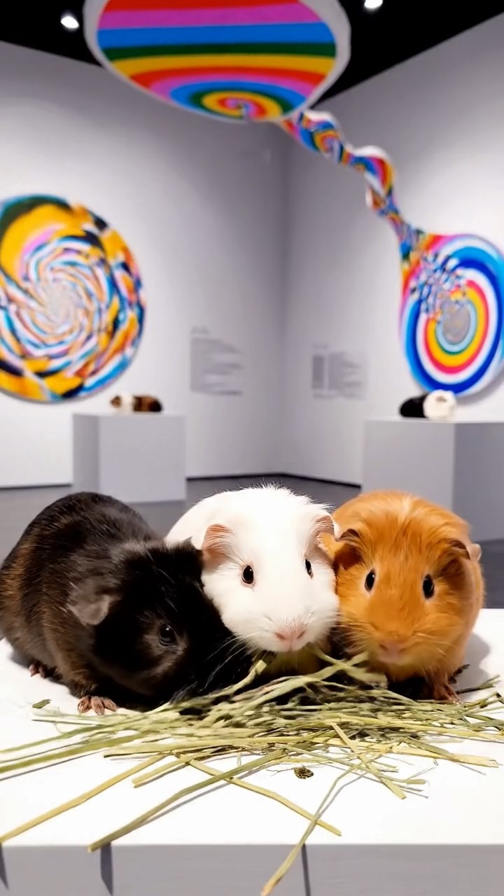 921. Detailed photo of 1 smooth-haired American guinea pig with White fur, nibbling on fresh apples, biting off small chunks with precise teeth, in a vibrant lavender garden with purple blooms swaying, under soft sunlight, creating a realistic, fragrant pastoral scene.