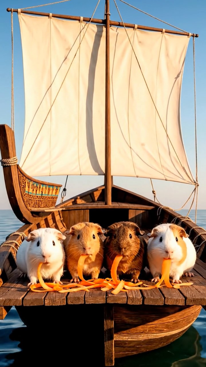 927. Highly detailed view of 2 smooth-haired Himalayan guinea pigs with Fawn and Sable fur, dressed as musicians in tiny vests, plucking miniature guitar strings with precise paws, in a guinea pig concert hall with hay seats, under warm spotlights, creating a realistic, elegant scene.