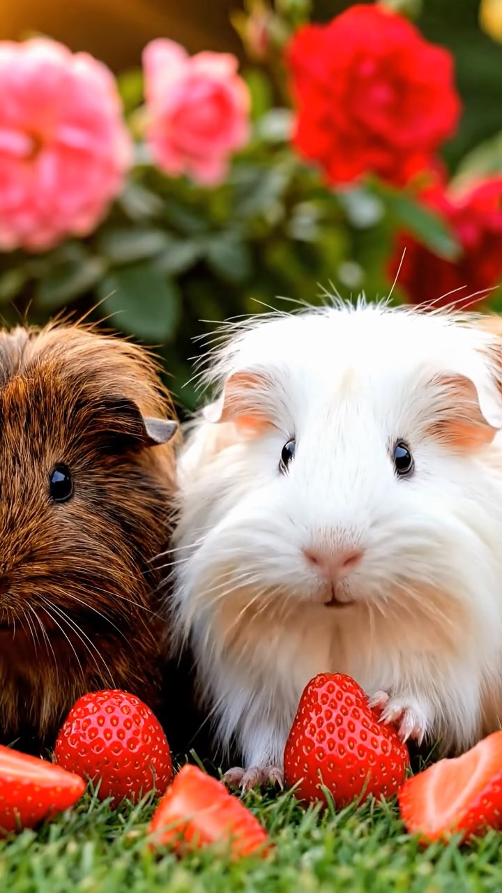 506. Photorealistic scene of 1 smooth-haired Teddy guinea pig with Cream fur, nibbling on fresh alfalfa sprouts, on a rocky cliffside overlooking a turbulent sea with crashing waves and jagged rocks below, under dramatic clouds, capturing a lifelike, coastal moment.