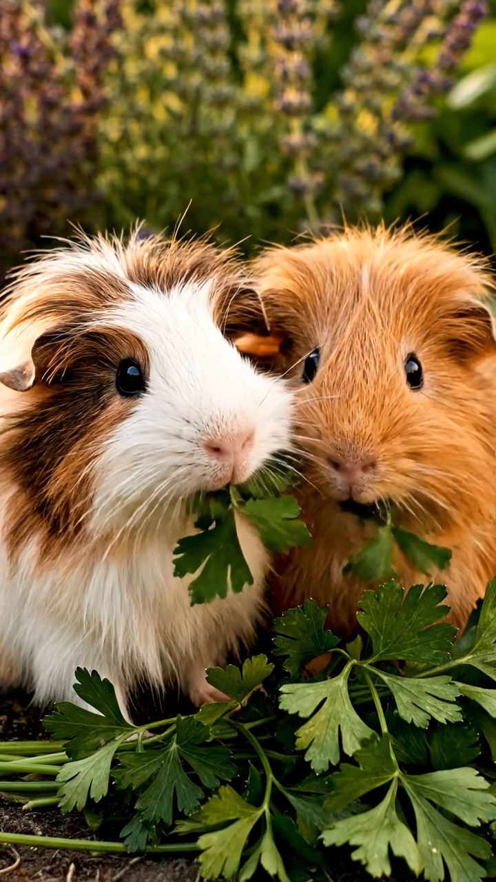 1355. Realistic image of 1 smooth-haired Teddy guinea pig with cinnamon fur, nibbling on grape clusters, on a space elevator observation deck with cosmic vistas.