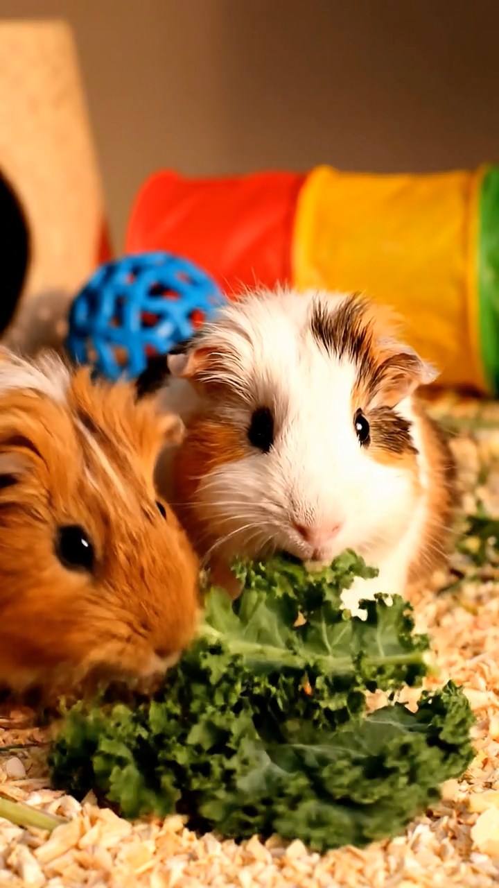 1360. Photorealistic image of 1 smooth-haired Skinny guinea pig with white fur, nibbling on banana skins, along a canyon hiking path with river below.