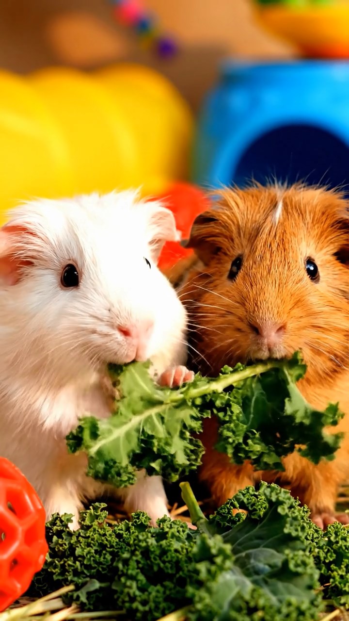 1360. Photorealistic image of 1 smooth-haired Skinny guinea pig with white fur, nibbling on banana skins, along a canyon hiking path with river below.