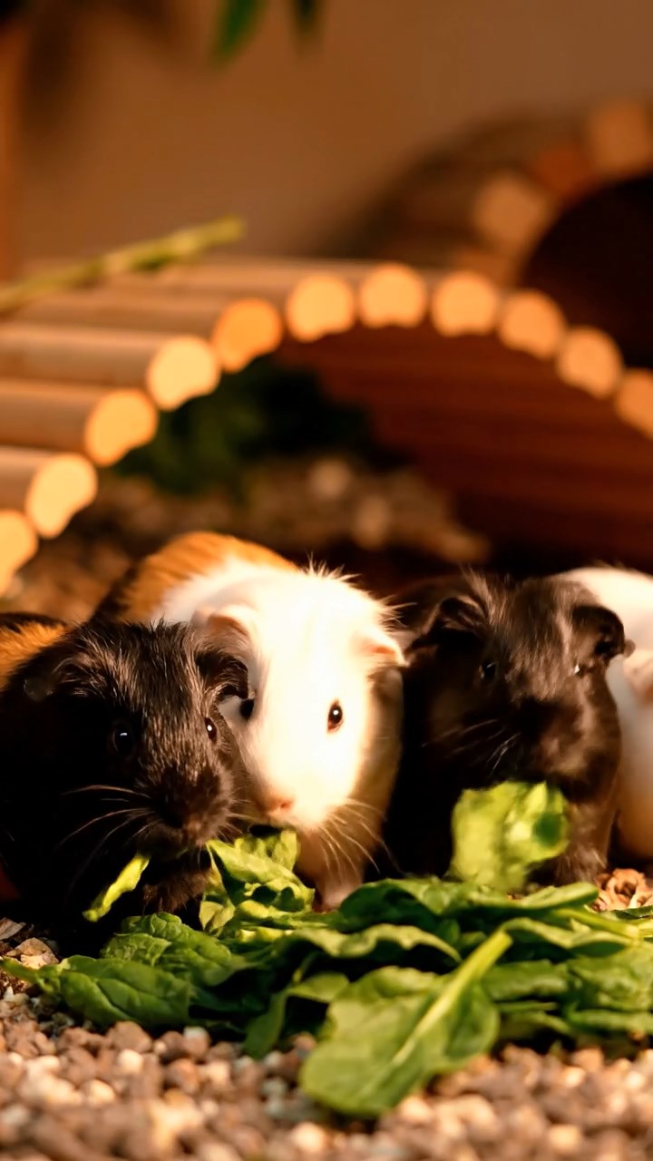 1365. Detailed image of 1 smooth-haired Teddy guinea pig with gray fur, nibbling on kiwi halves, on a ancient Roman racing circuit with chariots.