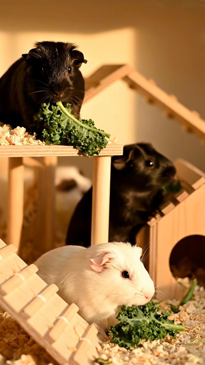 1397. Realistic scene of 5 smooth-haired Rex guinea pigs featuring chocolate, cinnamon, and sable coats, sharing zucchini flowers, inside a spaceship cockpit with aliens.