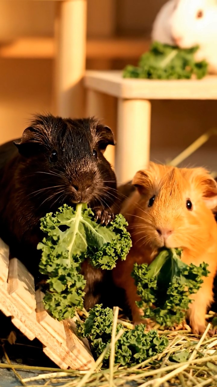 1397. Realistic scene of 5 smooth-haired Rex guinea pigs featuring chocolate, cinnamon, and sable coats, sharing zucchini flowers, inside a spaceship cockpit with aliens.