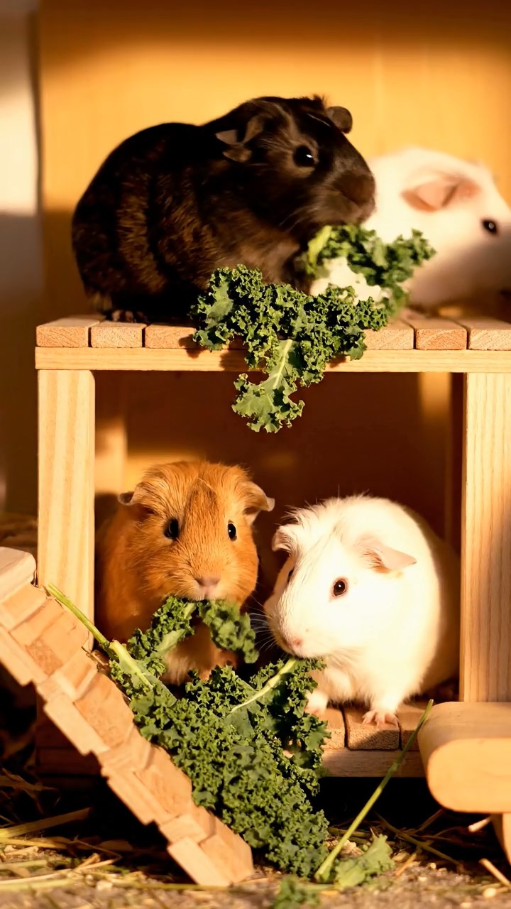 1397. Realistic scene of 5 smooth-haired Rex guinea pigs featuring chocolate, cinnamon, and sable coats, sharing zucchini flowers, inside a spaceship cockpit with aliens.