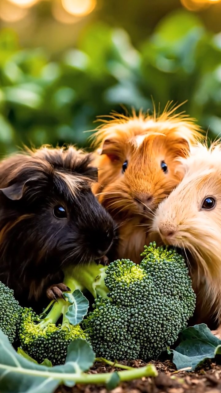 1399. Photorealistic photo of 4 smooth-haired White Crested guinea pigs with orange, gray, and black fur, eating grape vines, in a swampy bayou with cypress trees.