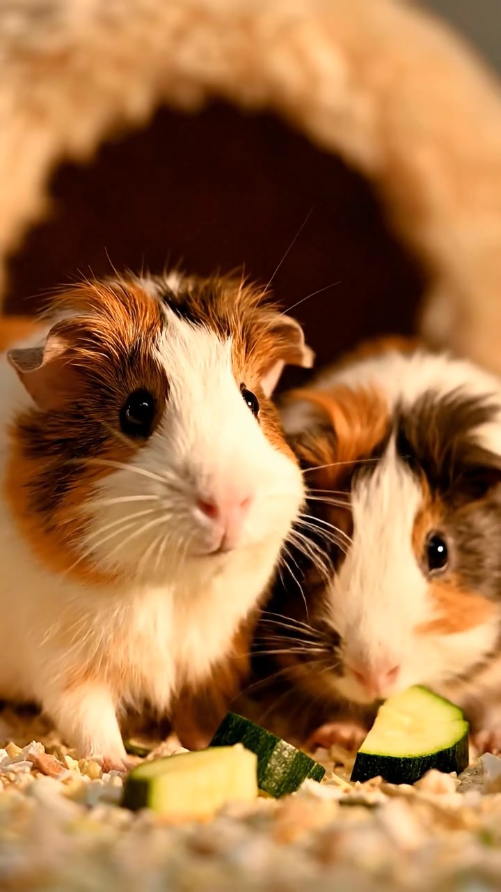 1400. Realistic depiction of 2 smooth-haired Skinny guinea pigs in brown and cream colors, nibbling on pineapple leaves, atop a famous New York monument crown with views.