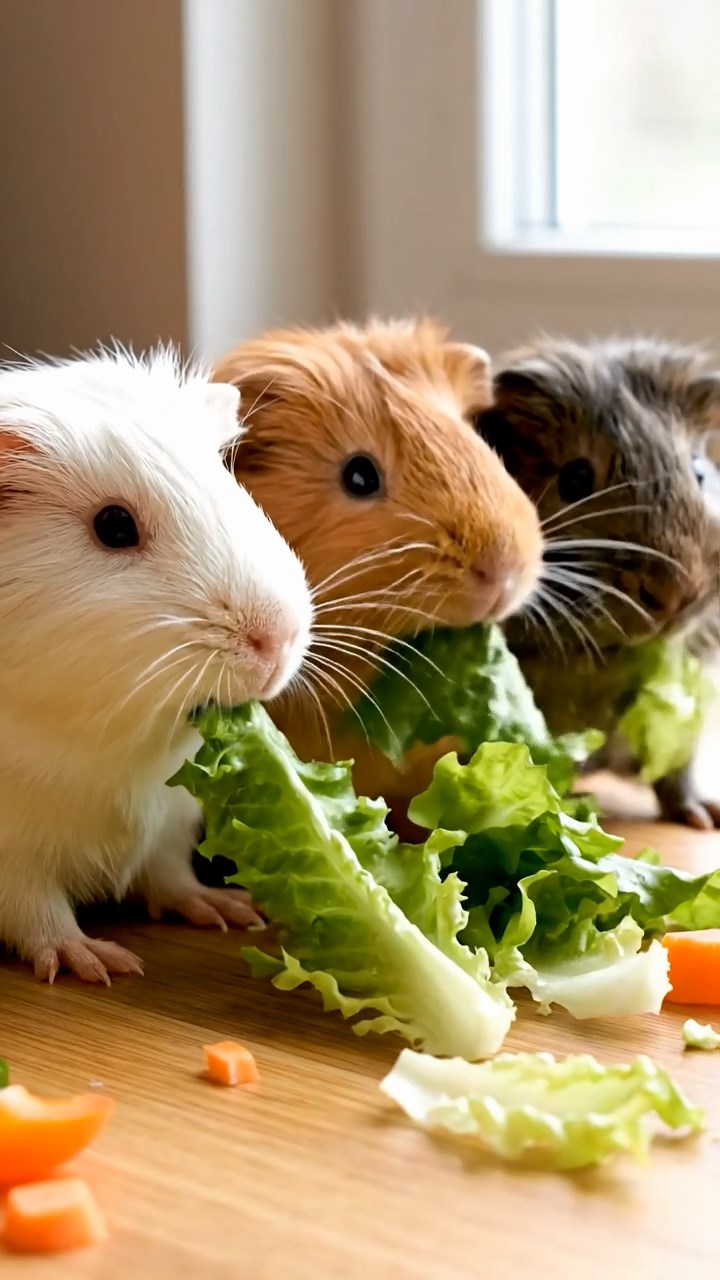 601. Detailed photo of 1 smooth-haired American guinea pig with White fur, munching on fresh carrots, in a vibrant wildflower field with buzzing bees and colorful butterflies, under soft sunlight, creating a realistic, serene scene of peaceful foraging in a lush meadow.