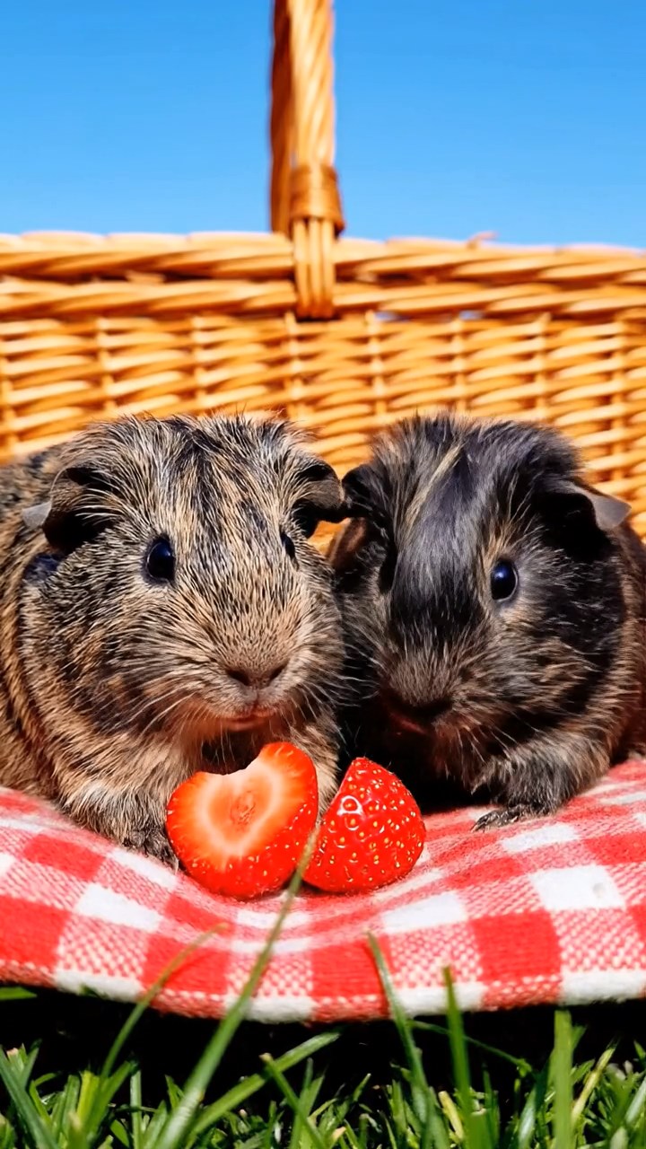 606. Photorealistic scene of 1 smooth-haired Teddy guinea pig with Cream fur, nibbling on fresh alfalfa sprouts, on a rocky outcrop overlooking a serene valley with rolling hills and scattered wildflowers, under soft daylight, capturing a lifelike, pastoral moment.