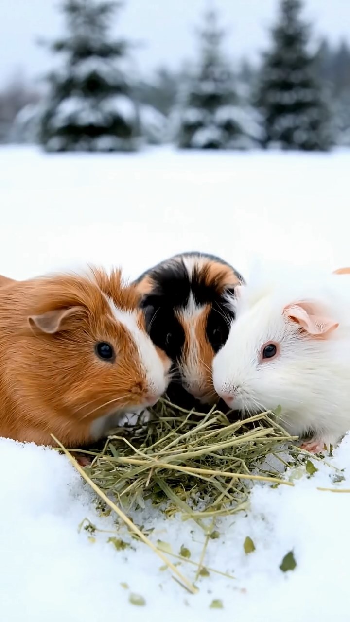 609. Detailed photo of 4 smooth-haired American guinea pigs with White, Orange, Black, and Brown fur, dressed as architects in tiny hard hats, sketching blueprints in a guinea pig office with hay models and wooden desks, under soft daylight, creating a vivid, realistic professional scene.