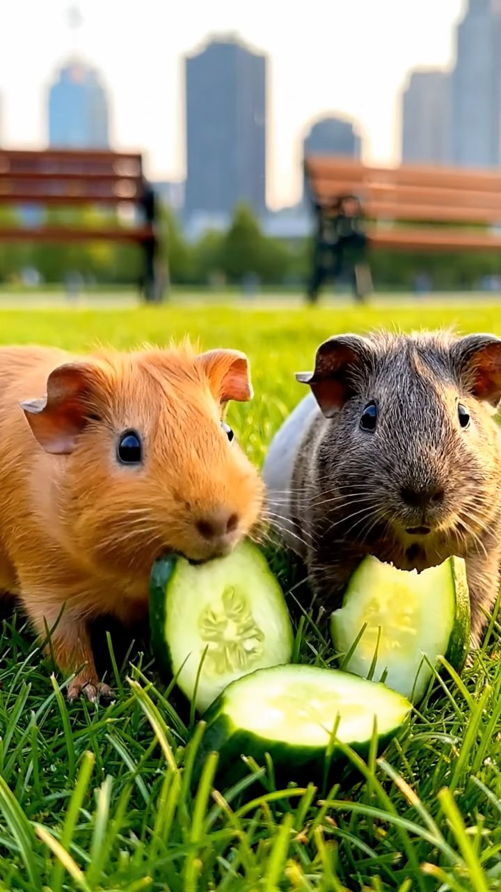 610. Photorealistic scene of 5 smooth-haired Teddy guinea pigs with Cream, Fawn, Sable, Gray, and Cinnamon fur, rolling in dust to clean their fur in a sandy hillside dotted with sparse grass, under a golden sunset, capturing a lifelike, natural behavior moment.