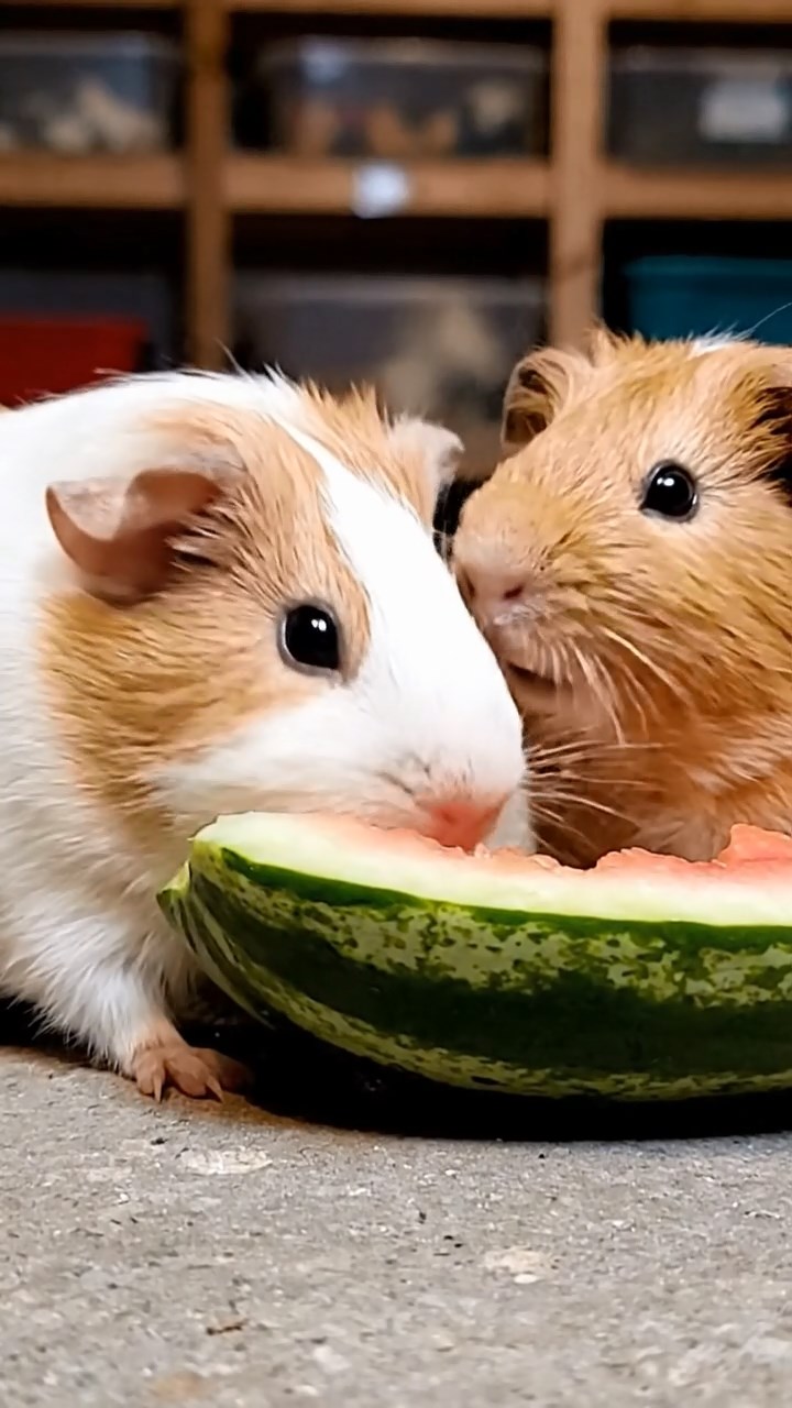 620. Realistic scene of 5 smooth-haired Californian guinea pigs with Cream, Fawn, Sable, Gray, and Cinnamon fur, sleeping in a cozy pile in a lush meadow with wildflowers and a gentle breeze, under golden sunlight, capturing a lifelike, tranquil group moment.