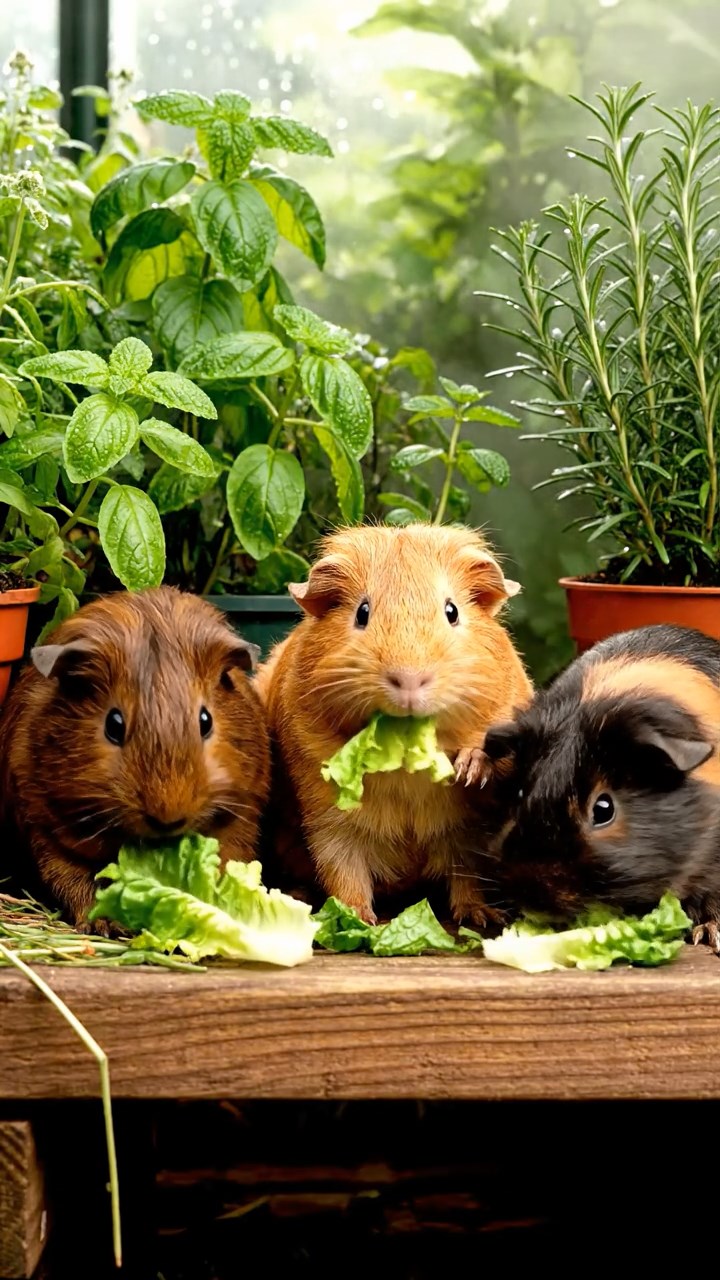 621. Detailed photo of 1 smooth-haired American guinea pig with White fur, nibbling on fresh apples, in a vibrant lavender garden with rows of purple blooms swaying in the breeze, under soft sunlight, creating a realistic, fragrant pastoral scene.