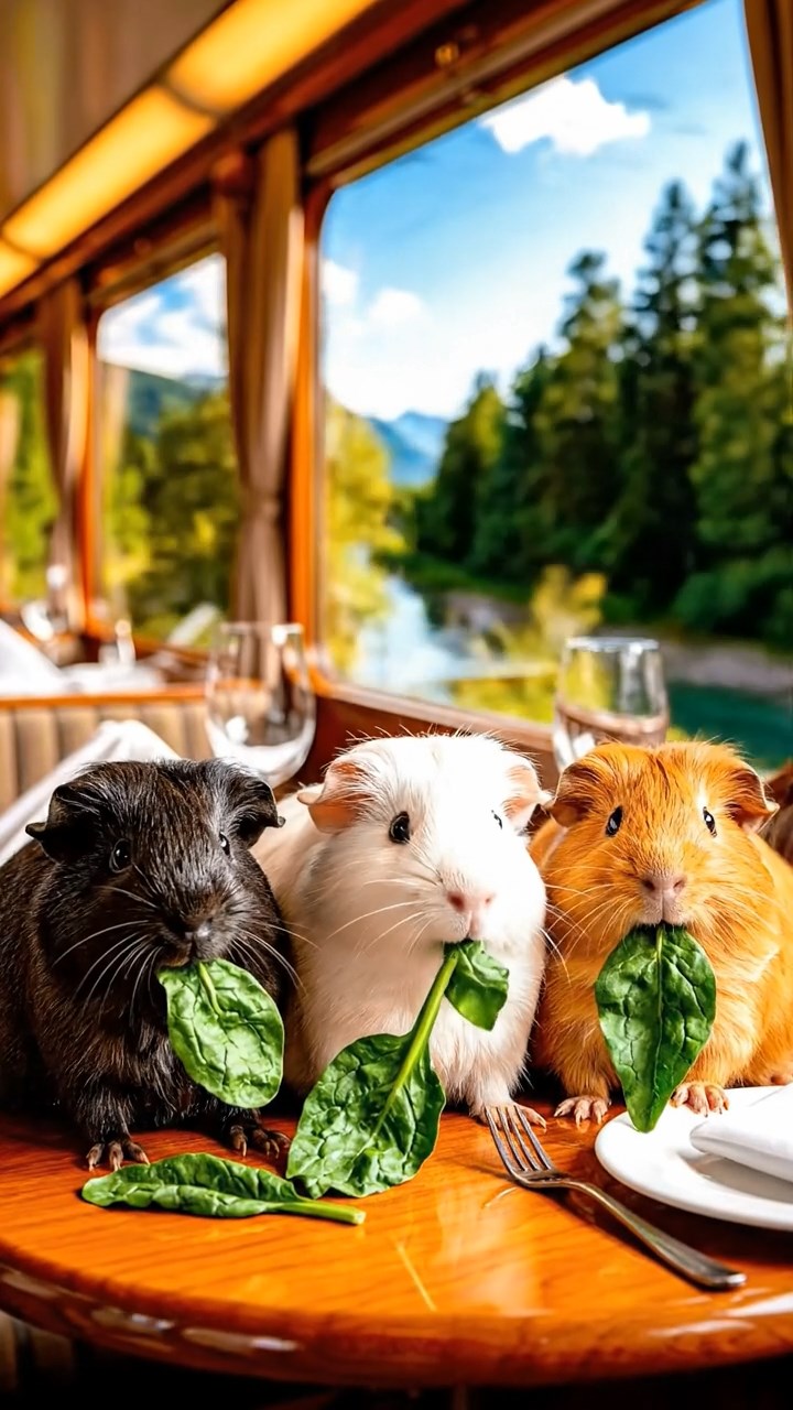 626. Photorealistic scene of 1 smooth-haired Teddy guinea pig with Cream fur, drinking from a clear stream, on a forested slope with pine needles and moss, under dappled sunlight, capturing a serene, lifelike moment of natural hydration.