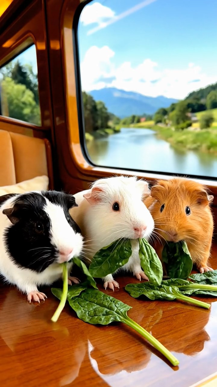 626. Photorealistic scene of 1 smooth-haired Teddy guinea pig with Cream fur, drinking from a clear stream, on a forested slope with pine needles and moss, under dappled sunlight, capturing a serene, lifelike moment of natural hydration.