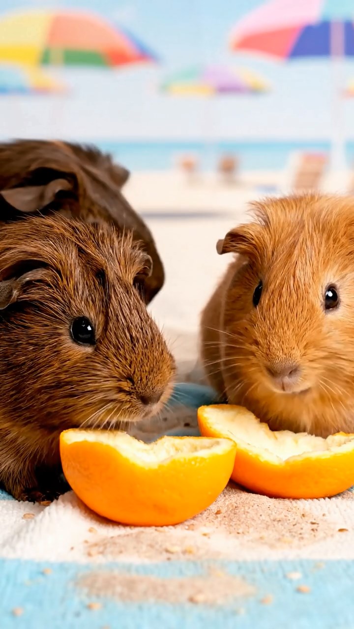 638. Photorealistic scene of 3 smooth-haired Teddy guinea pigs with Chocolate, Cinnamon, and Gray fur, climbing small rocks in a forested glade with soft moss and scattered leaves, under dappled sunlight, enhancing the authentic, adventurous atmosphere.