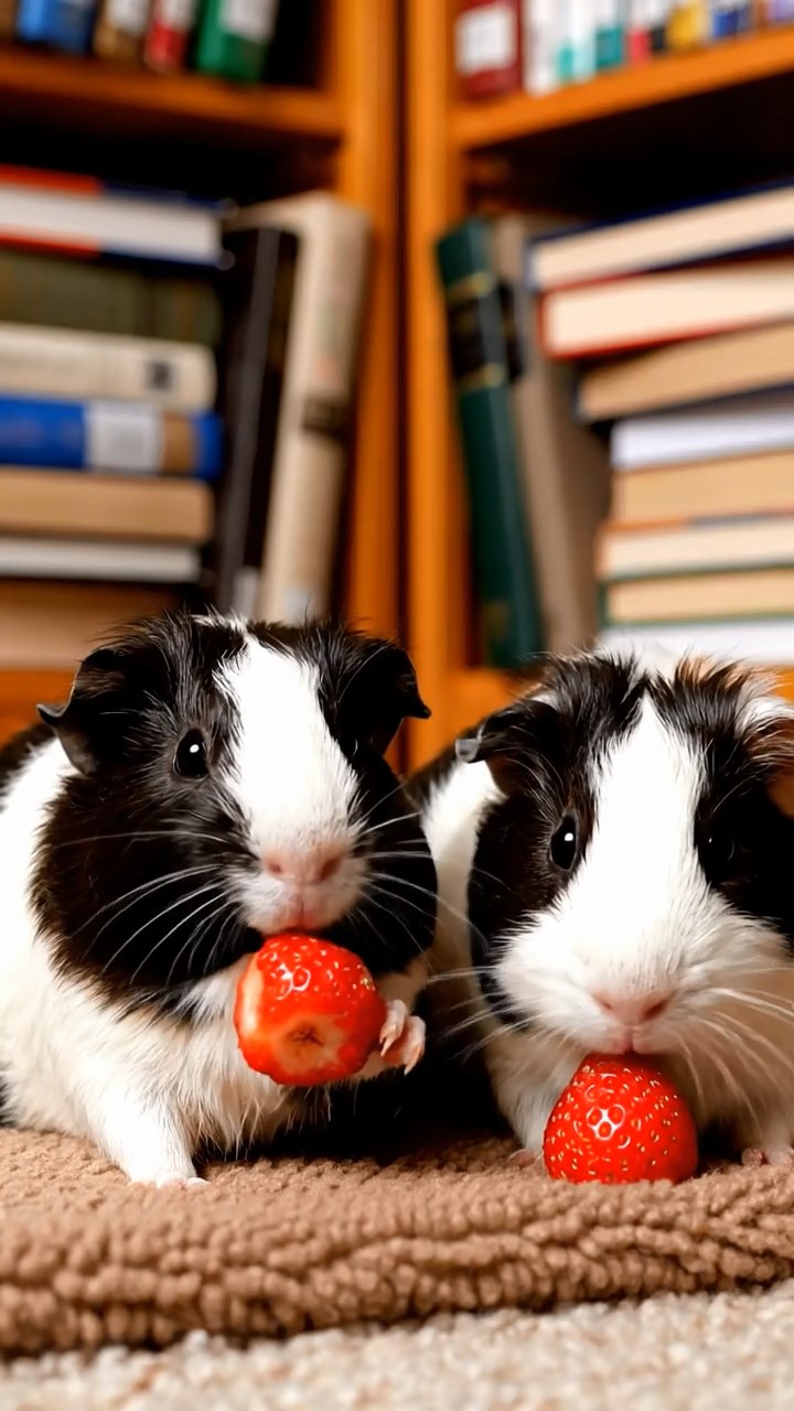 643. Highly detailed view of 3 smooth-haired Himalayan guinea pigs with Gray, Cream, and Brown fur, mating in a secluded grassy clearing surrounded by tall ferns and soft moss, under gentle morning light, creating a realistic, intimate natural scene.