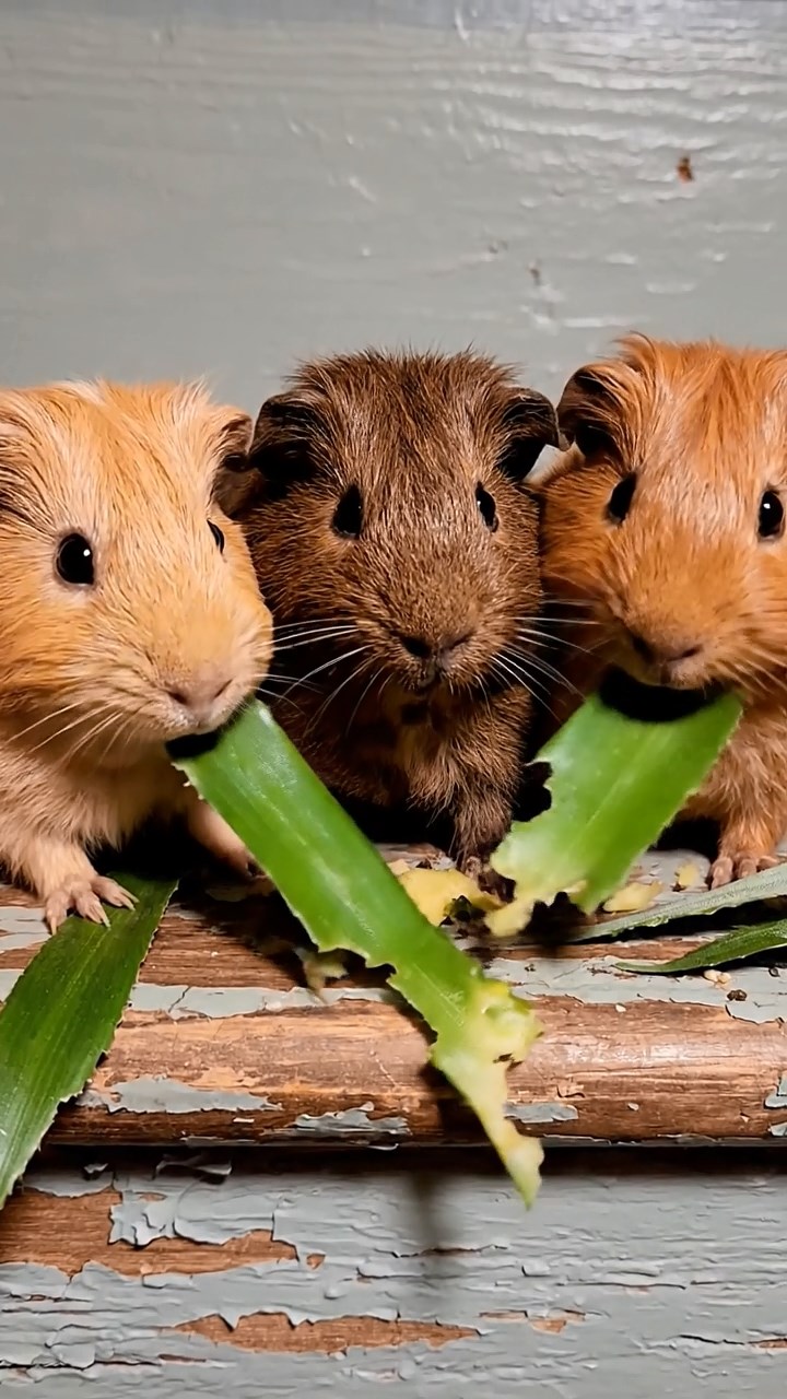 650. Photorealistic scene of 5 smooth-haired Teddy guinea pigs with Cream, Fawn, Sable, Gray, and Cinnamon fur, play-fighting in a grassy clearing with soft moss and scattered twigs, under gentle morning light, capturing a realistic, playful woodland moment.