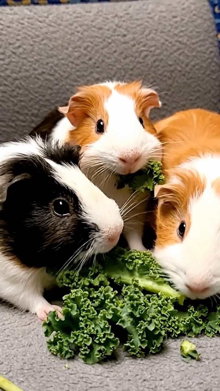 656. Realistic scene of 1 smooth-haired Californian guinea pig with Cream fur, nibbling on strawberries, in a fragrant rose garden with blooming red and white roses, under warm sunlight, capturing a vivid, lifelike romantic moment.