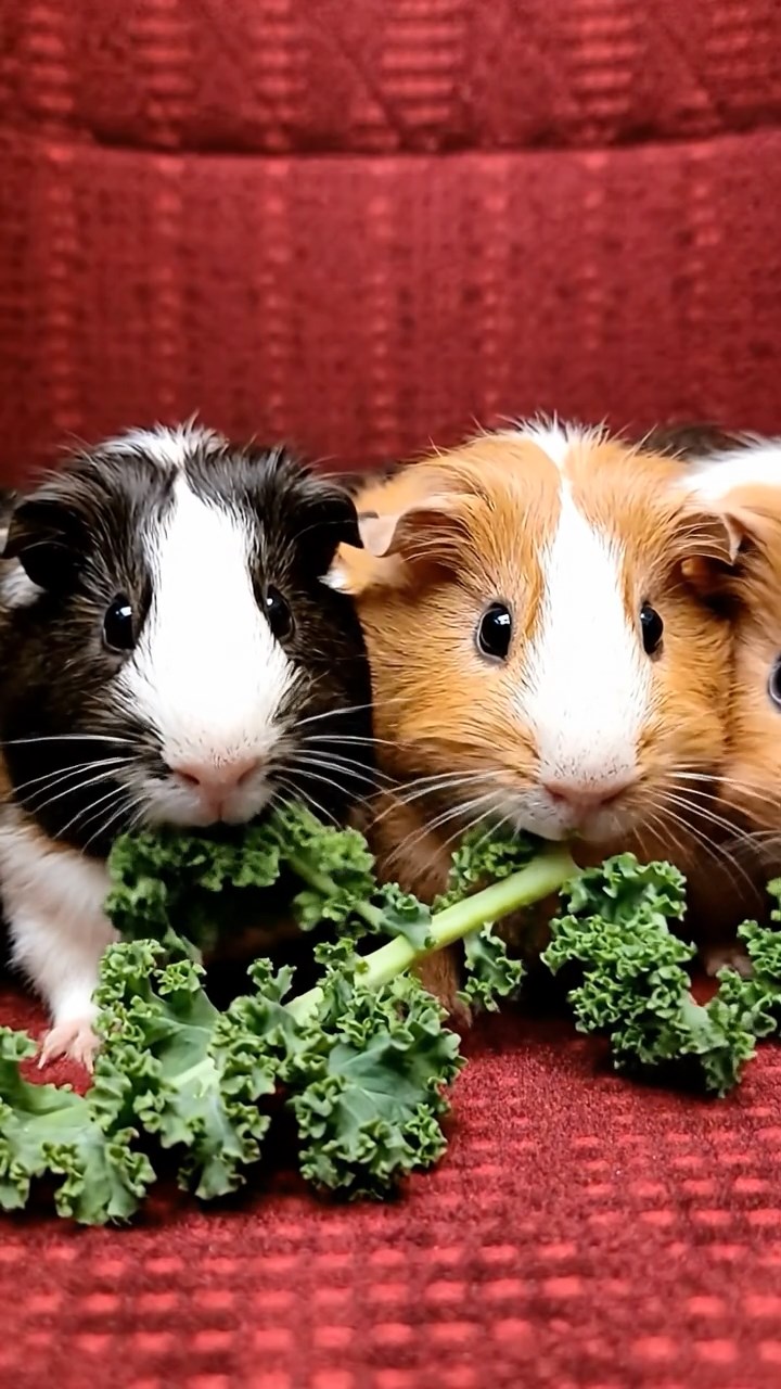 656. Realistic scene of 1 smooth-haired Californian guinea pig with Cream fur, nibbling on strawberries, in a fragrant rose garden with blooming red and white roses, under warm sunlight, capturing a vivid, lifelike romantic moment.