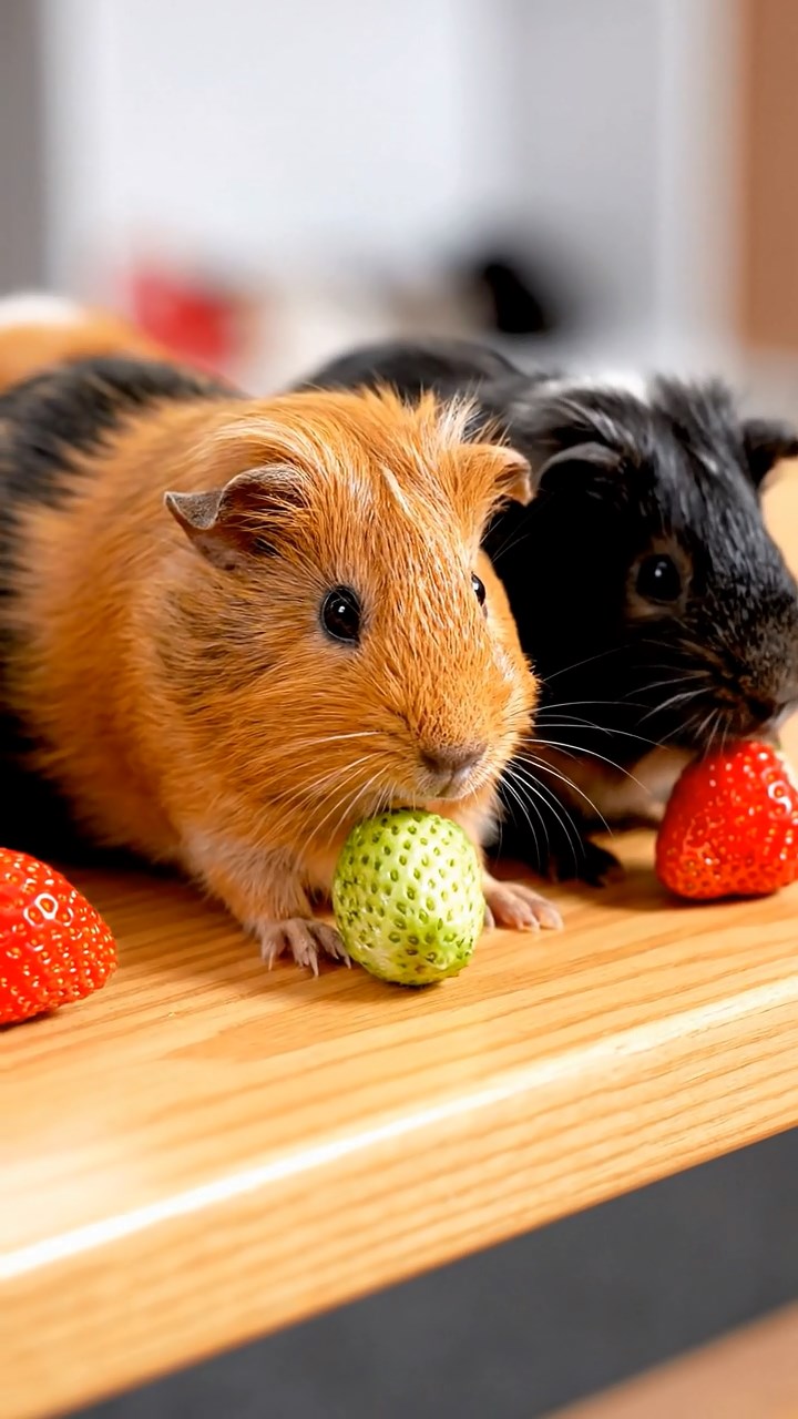 661. Detailed photo of 1 smooth-haired American guinea pig with White fur, munching on fresh apples, in a vibrant lavender garden with rows of purple blooms swaying in the breeze, under soft sunlight, creating a realistic, fragrant pastoral scene.