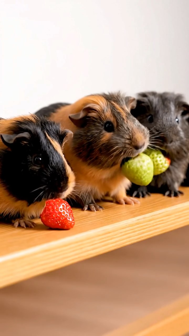 661. Detailed photo of 1 smooth-haired American guinea pig with White fur, munching on fresh apples, in a vibrant lavender garden with rows of purple blooms swaying in the breeze, under soft sunlight, creating a realistic, fragrant pastoral scene.