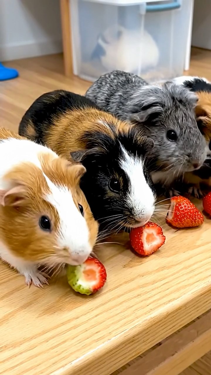 661. Detailed photo of 1 smooth-haired American guinea pig with White fur, munching on fresh apples, in a vibrant lavender garden with rows of purple blooms swaying in the breeze, under soft sunlight, creating a realistic, fragrant pastoral scene.