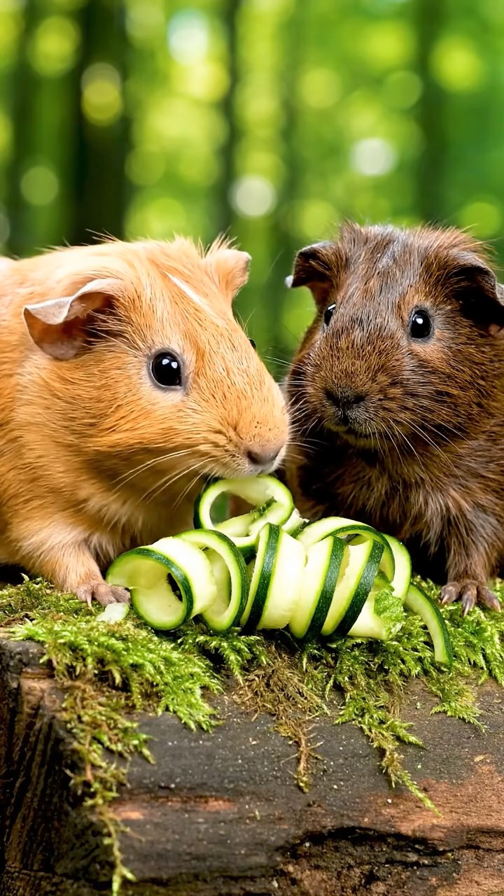 667. Highly detailed view of 2 smooth-haired Himalayan guinea pigs with Fawn and Sable fur, dressed as musicians in tiny vests, playing miniature flutes in a guinea pig concert hall with hay seats and velvet curtains, under warm spotlights, creating a realistic, elegant scene.