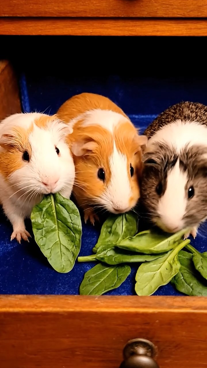 673. Detailed photo of 3 smooth-haired American guinea pigs with Gray, Cream, and Brown fur, burrowing like rabbits in a sandy dune with sparse grass and distant cacti, under a golden sunset, creating a vivid, realistic desert scene.