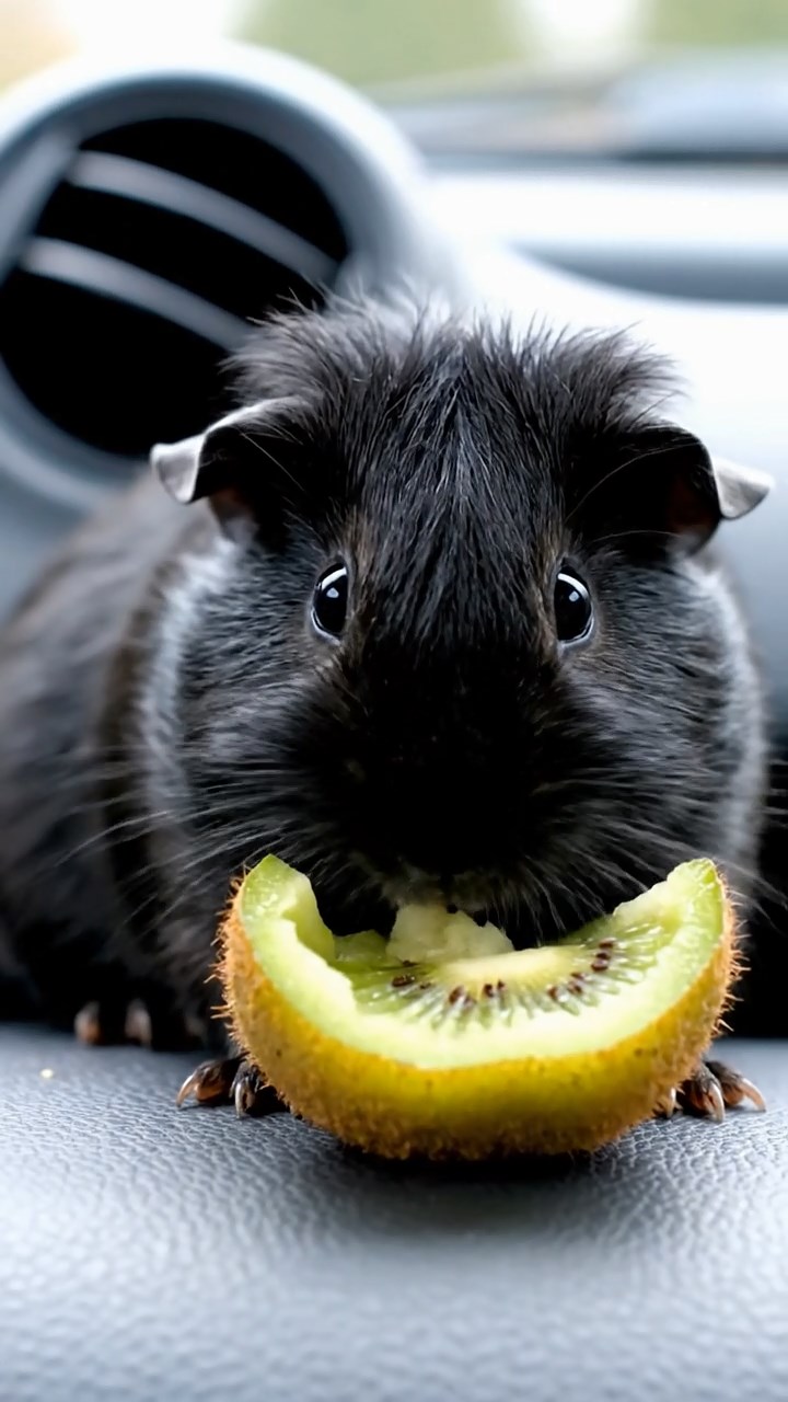 674. Photorealistic scene of 4 smooth-haired Teddy guinea pigs with Fawn, Chocolate, Cinnamon, and Sable fur, dressed as librarians in tiny glasses, reading stories in a guinea pig library with hay shelves and soft lamplight, capturing a realistic, cozy moment.