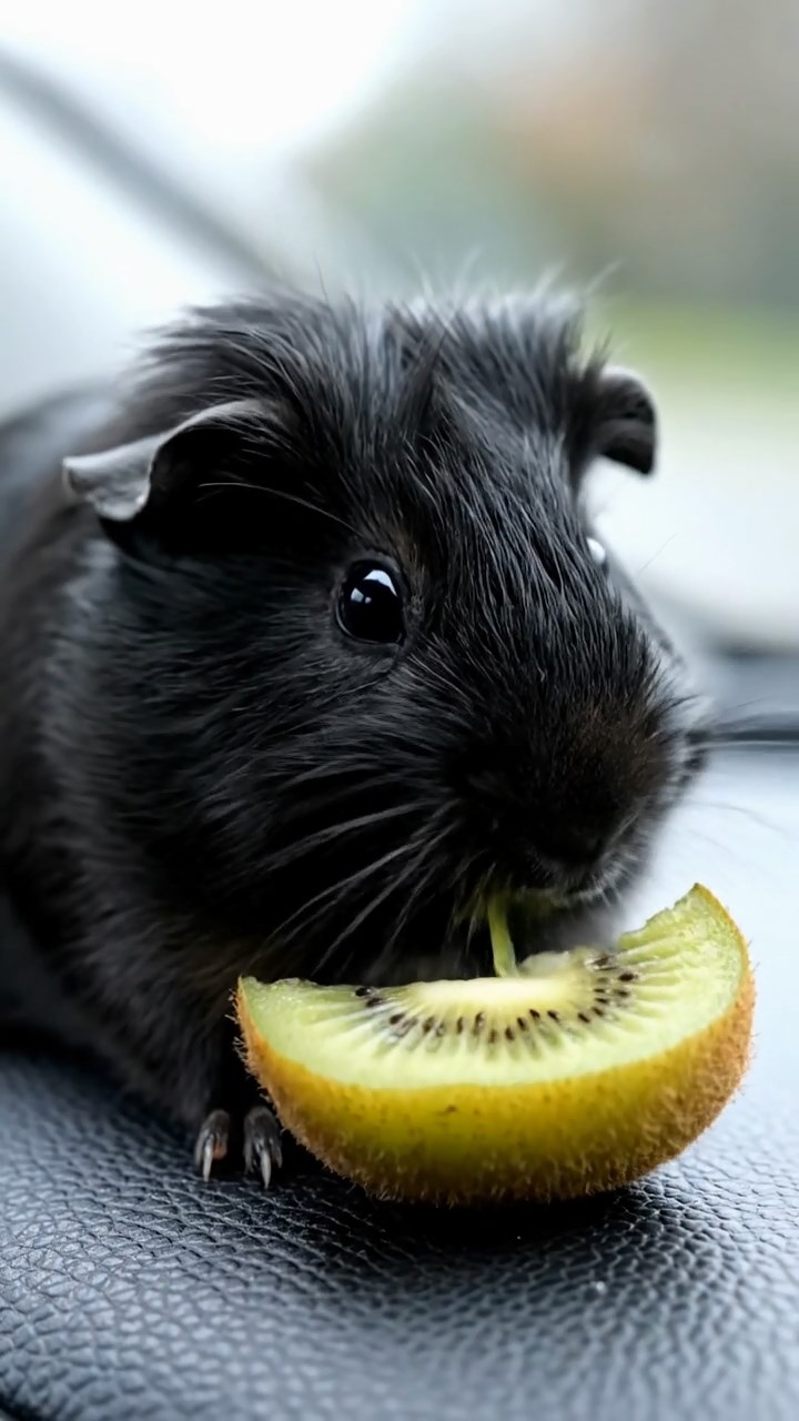 674. Photorealistic scene of 4 smooth-haired Teddy guinea pigs with Fawn, Chocolate, Cinnamon, and Sable fur, dressed as librarians in tiny glasses, reading stories in a guinea pig library with hay shelves and soft lamplight, capturing a realistic, cozy moment.